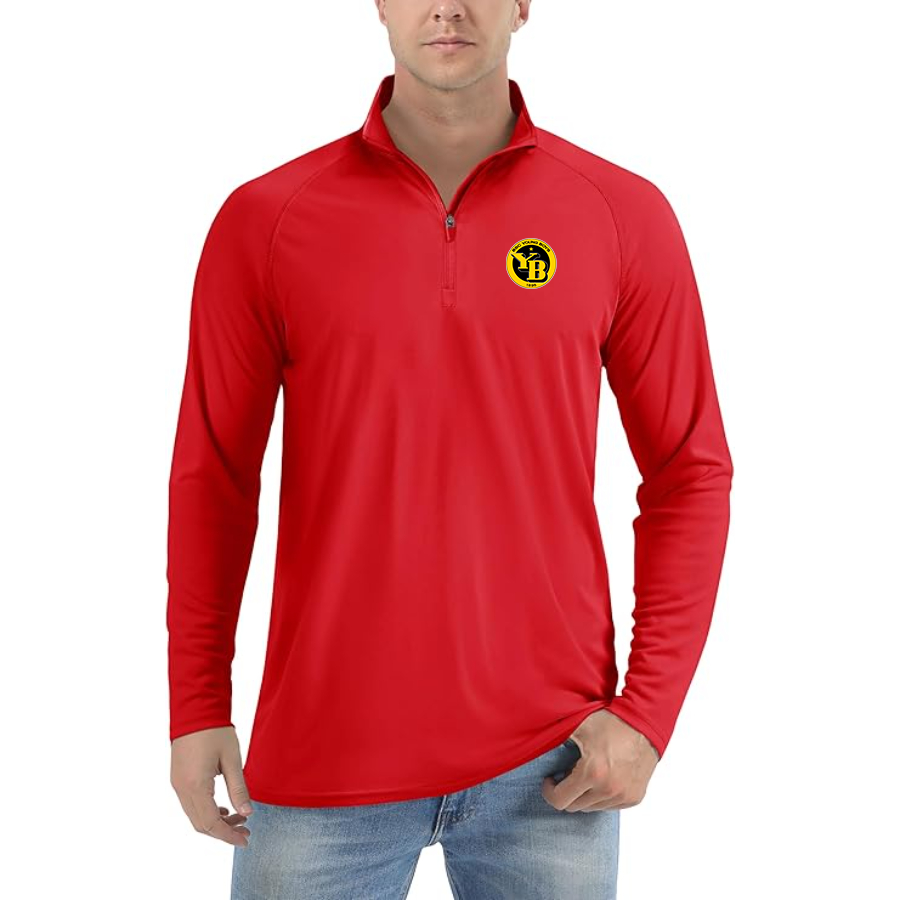 Men's  Young Boys Soccer  Lightweight Quarter-Zip Athletic Shirt Long Sleeve Performance