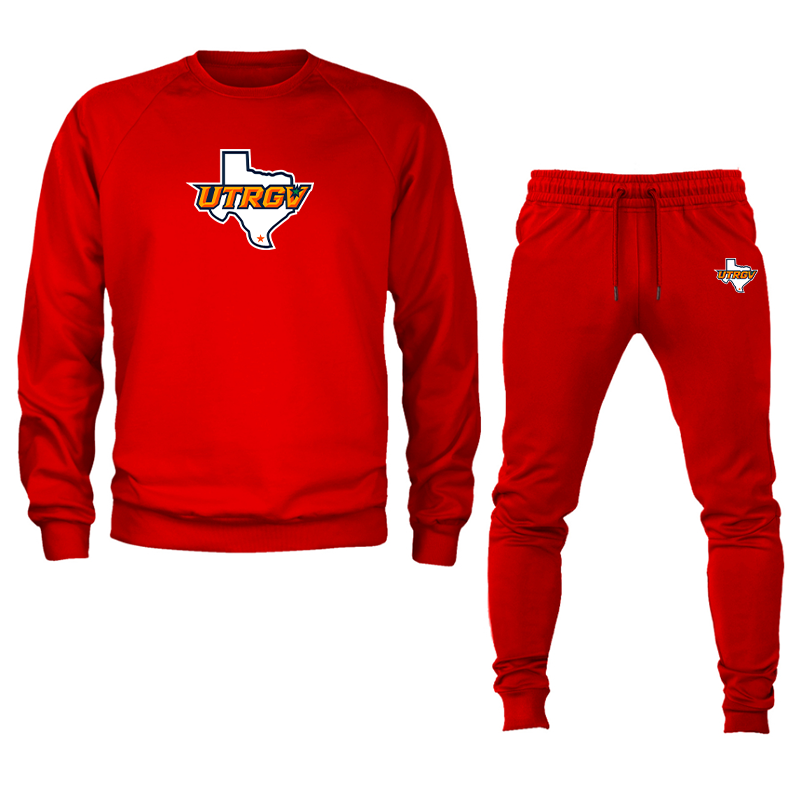 Men's UTRGV Vaqueros Crewneck Sweatshirt Joggers Suit