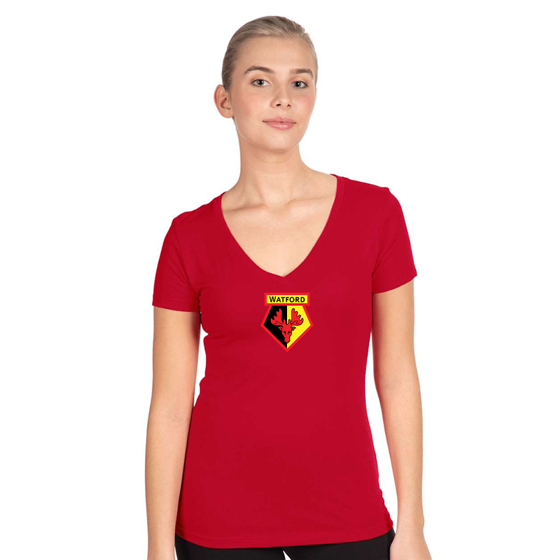 Women's  Watford Soccer  Next Level V-Neck T-Shirt
