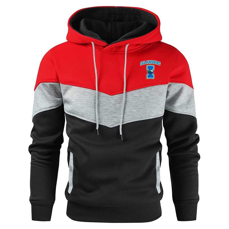 Men's  Texas AM CC Islanders  Gesean  Novelty Color Block Pullover Fleece Hoodie Long Sleeve Casual