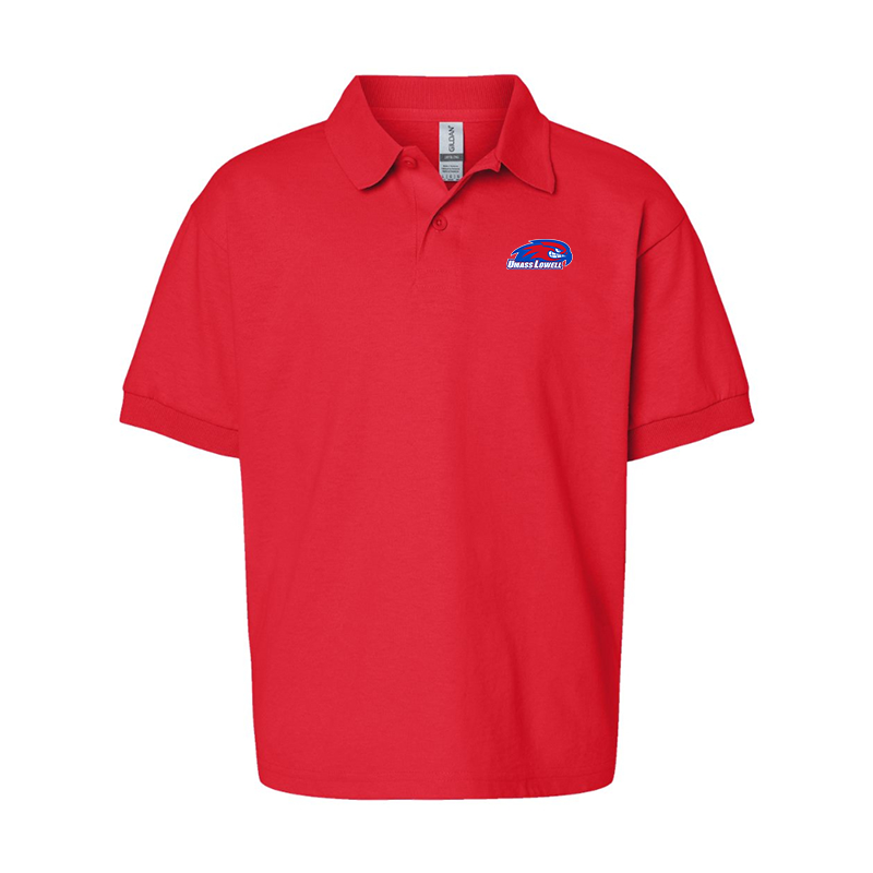 Youth UMass Lowell River Hawks Gildan Dry Blend Jersey Polo