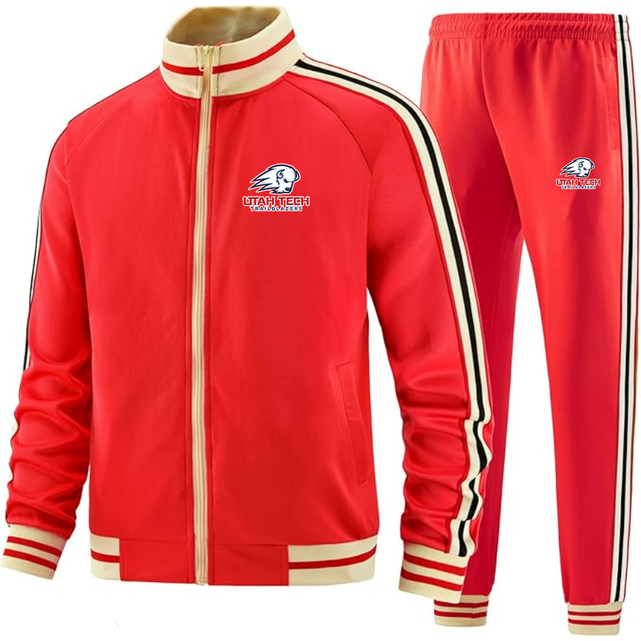 Men's  Utah Tech Trailblazers Tracksuit with Bold Striped Accents and Zippered Front
