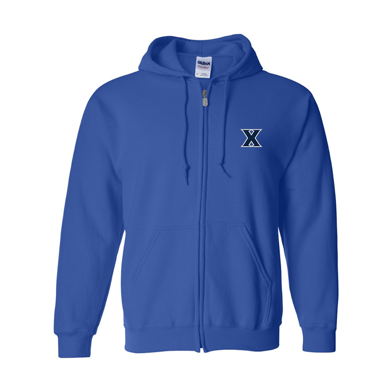 Men's Xavier Musketeers Gildan  Heavy Blend Full Zip Hooded Sweatshirt