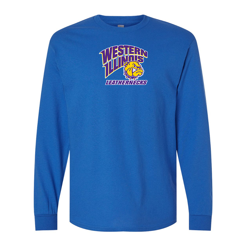 Men's Western Illinois Leathernecks Gildan Heavy Cotton Long Sleeve T-Shirt