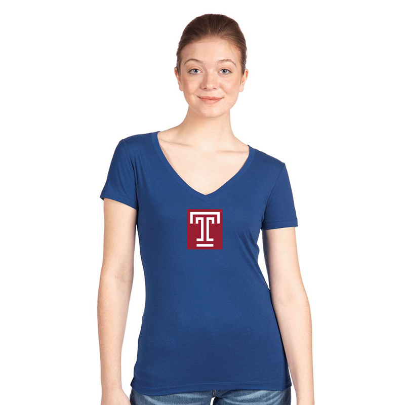 Women's Temple Owls  Next Level V-Neck T-Shirt