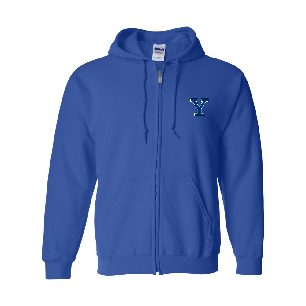Men' s Yale Bulldogs JERZEES NuBlend Full-Zip Hooded Sweatshirt