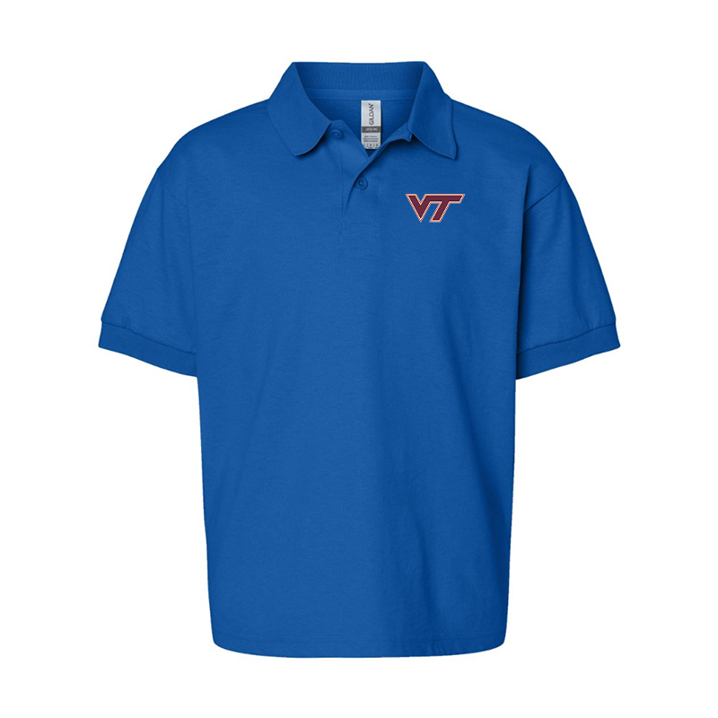 Youth Virginia Tech Hokies  Gildan Dry Blend Jersey Polo