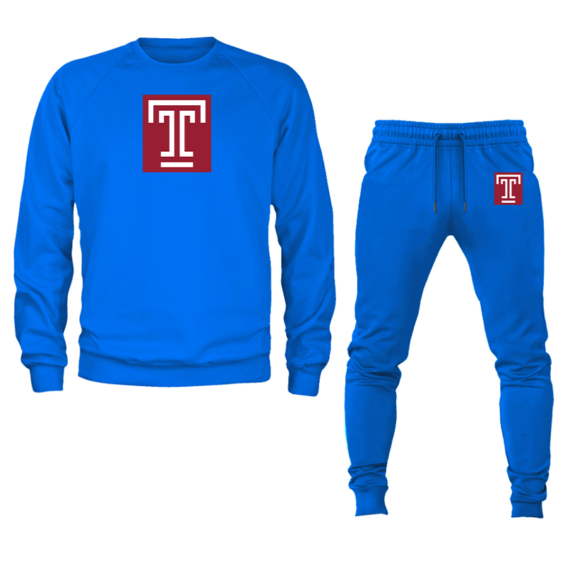 Men's Temple Owls Crewneck Sweatshirt Joggers Suit