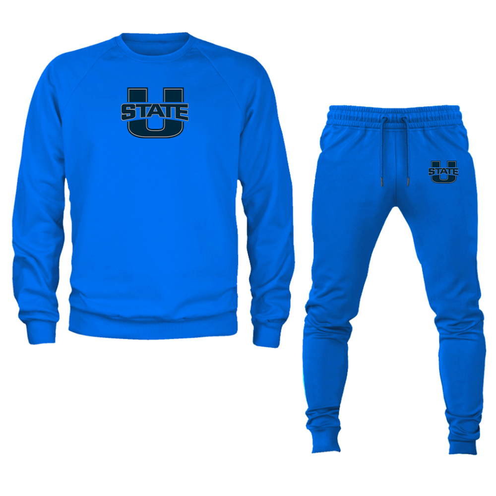 Men's Utah State Aggies Crewneck Sweatshirt Joggers Suit