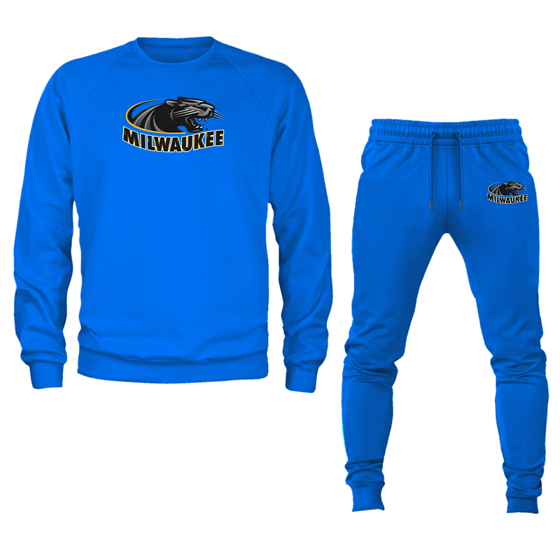 Men's Wisconsin Milwaukee Panthers Crewneck Sweatshirt Joggers Suit