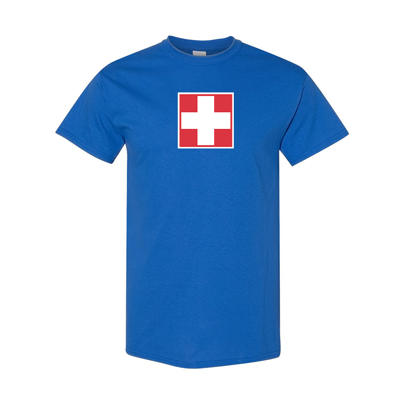 Men's Switzerland National Football Soccer Team Gildan Heavy Cotton T-Shirt