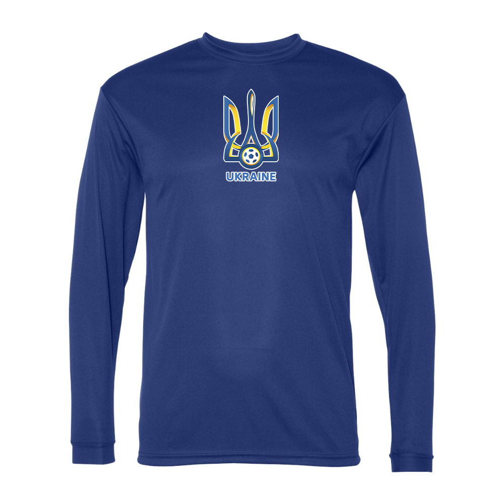 Men's Ukraine National Football Soccer Team Performance Long Sleeve T-Shirt