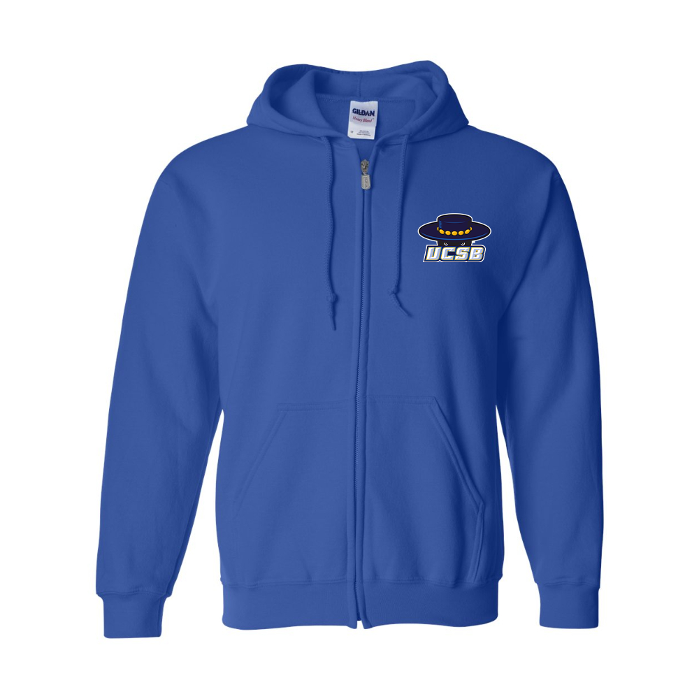 Men's UCSB Gauchos Gildan  Heavy Blend Full Zip Hooded Sweatshirt