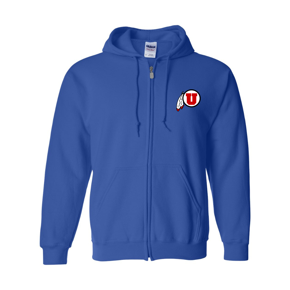 Men's Utah Utes JERZEES NuBlend Full-Zip Hooded Sweatshirt