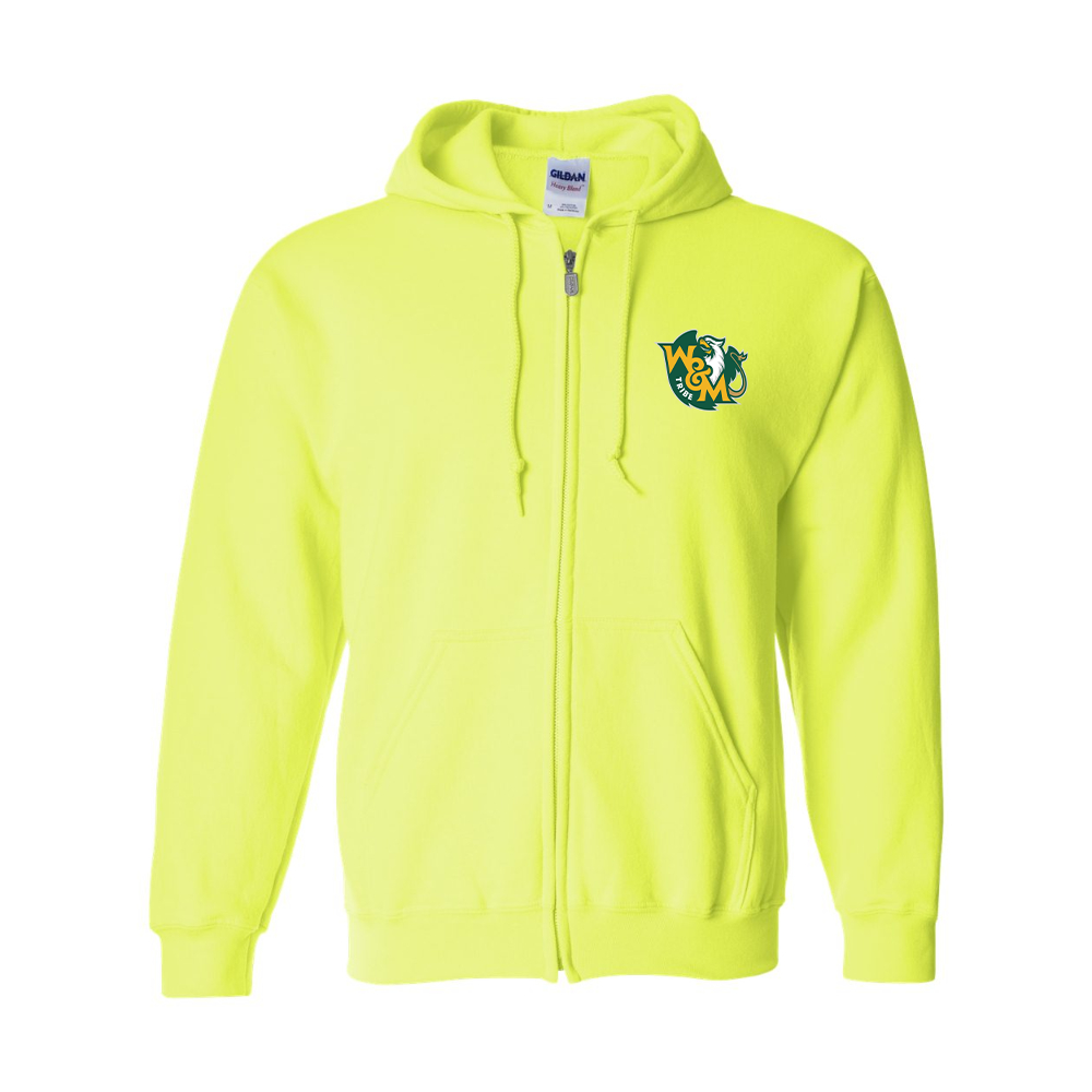 Men's William and Mary Tribe  JERZEES NuBlend Full-Zip Hooded Sweatshirt