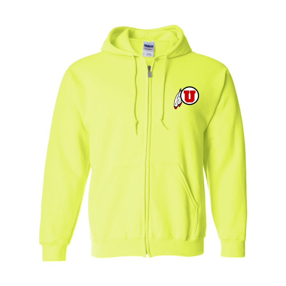 Men's  Utah Utes Gildan  Heavy Blend Full Zip Hooded Sweatshirt