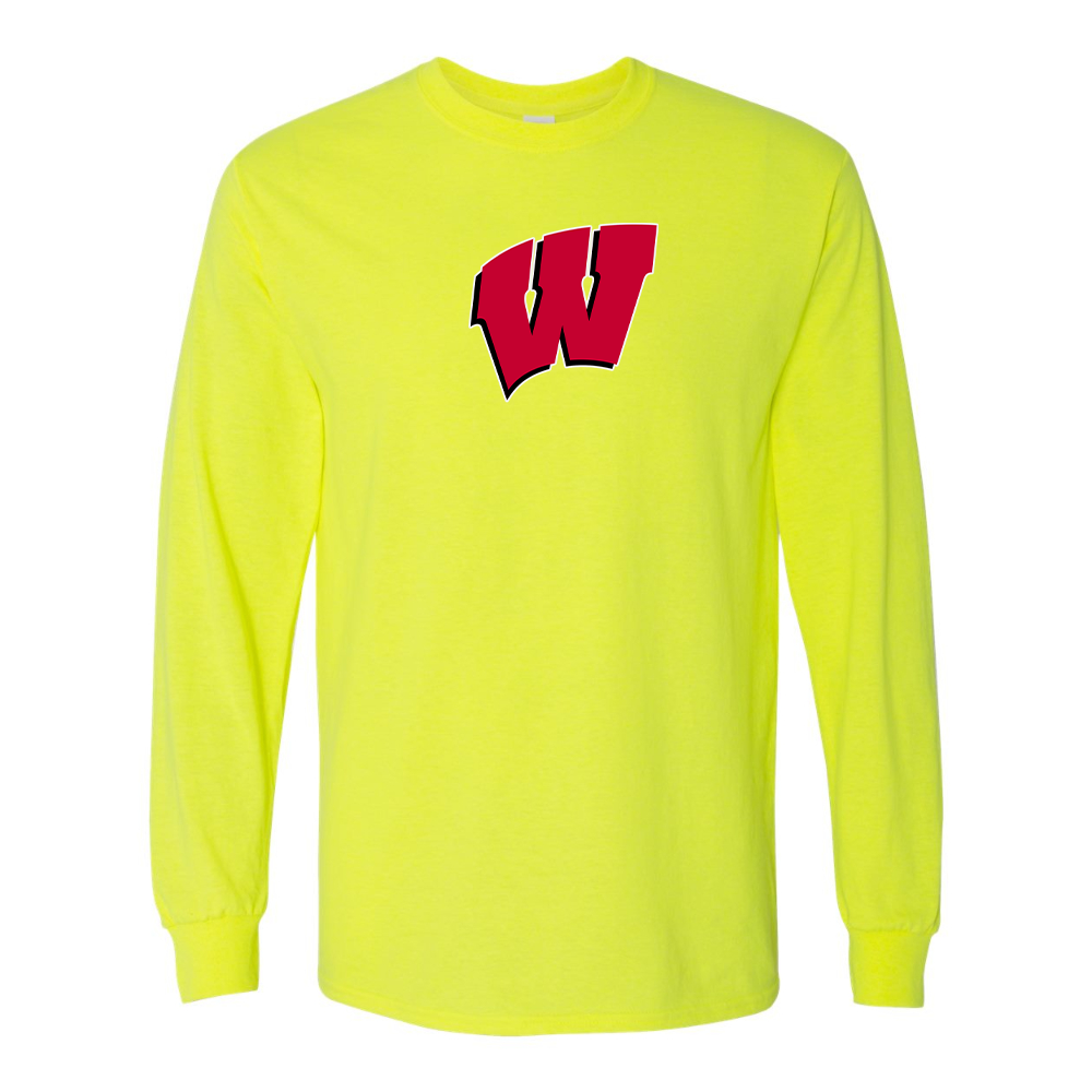 Men's Wisconsin Badgers Gildan Heavy Cotton Long Sleeve T-Shirt