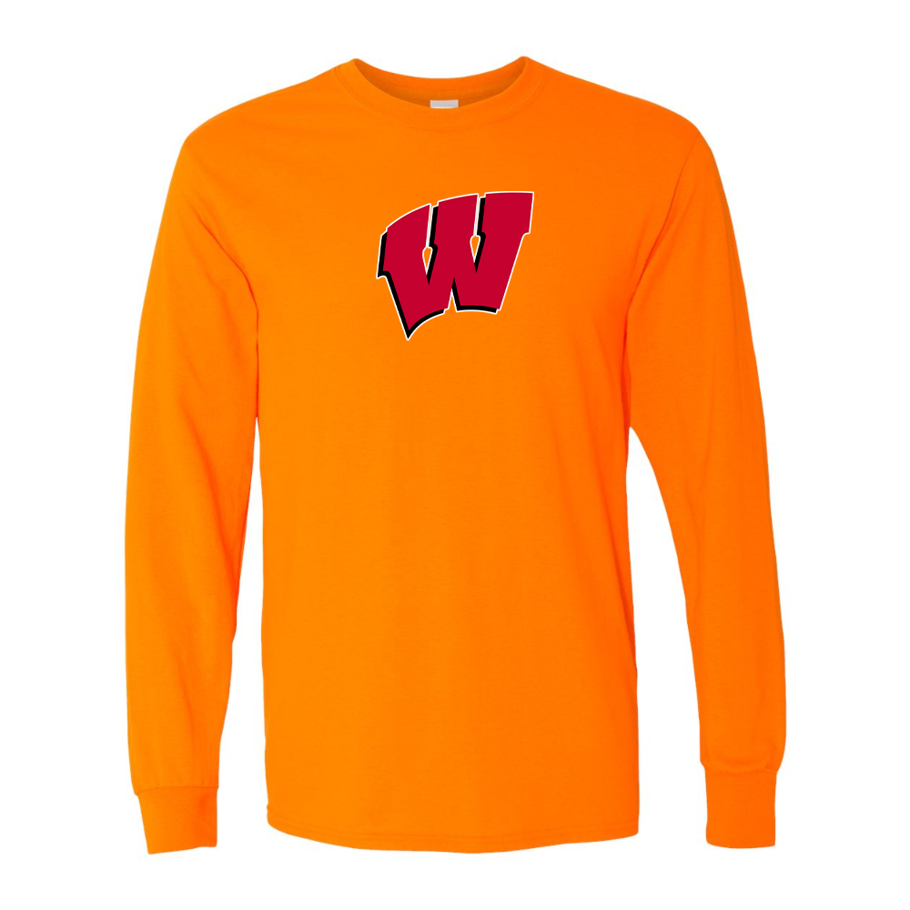 Men's Wisconsin Badgers Gildan Heavy Cotton Long Sleeve T-Shirt