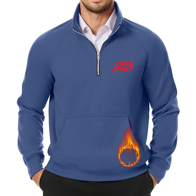 Men's  ADP JMIERR Quarter Zip Pullover Heavy Sweatshirts Warm Fleece Sweatshirt Polo Shirt with Pockets