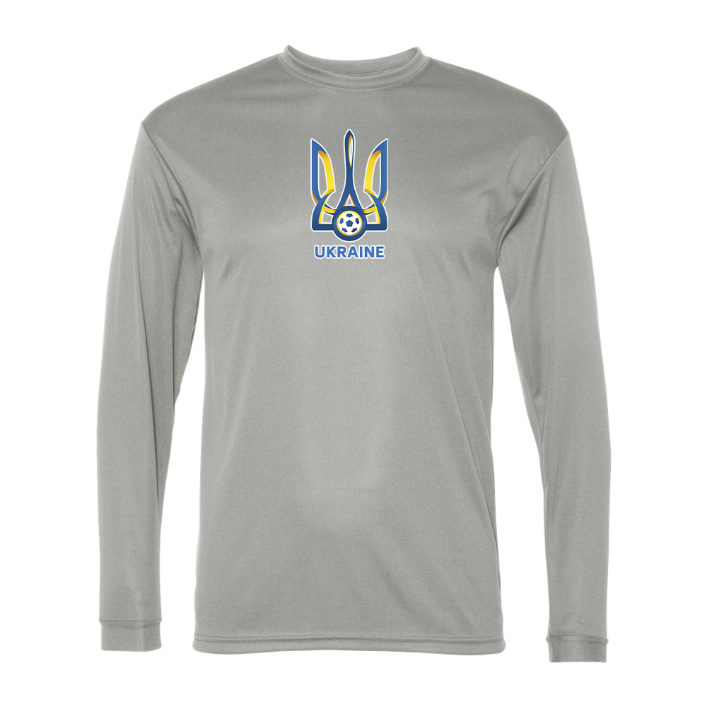 Men's Ukraine National Football Soccer Team Performance Long Sleeve T-Shirt