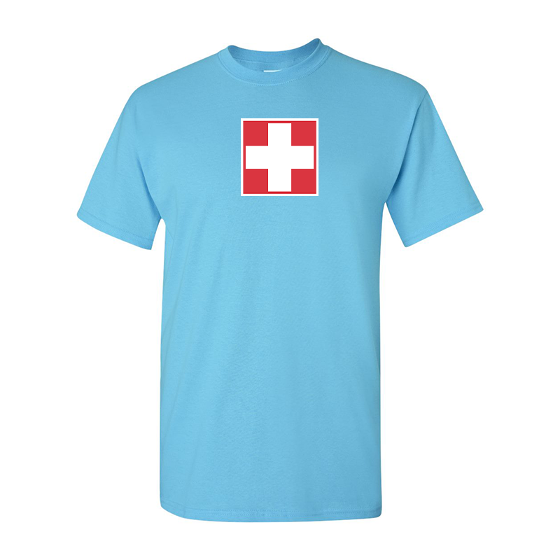 Men's Switzerland National Football Soccer Team Gildan Heavy Cotton T-Shirt