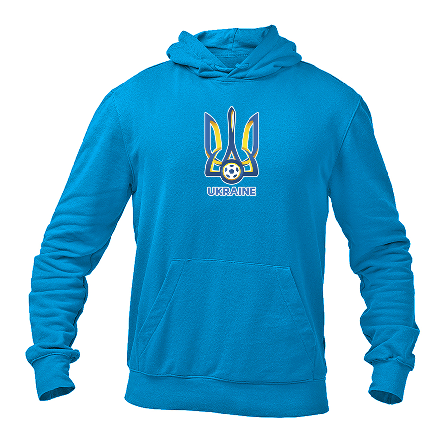 Men's Ukraine National Football Soccer Team Softstyle Midweight Hooded Sweatshirt