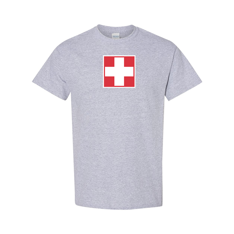 Men's Switzerland National Football Soccer Team Gildan Heavy Cotton T-Shirt