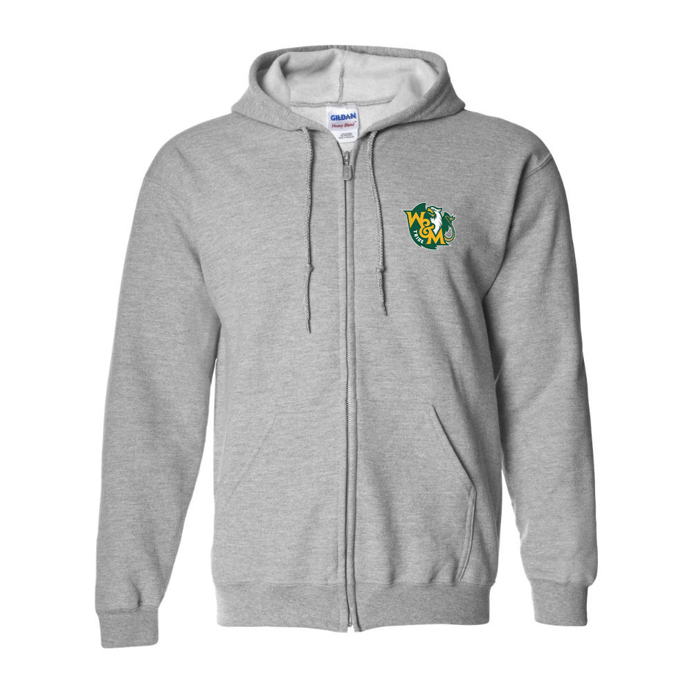 Men's William and Mary Tribe Gildan  Heavy Blend Full Zip Hooded Sweatshirt