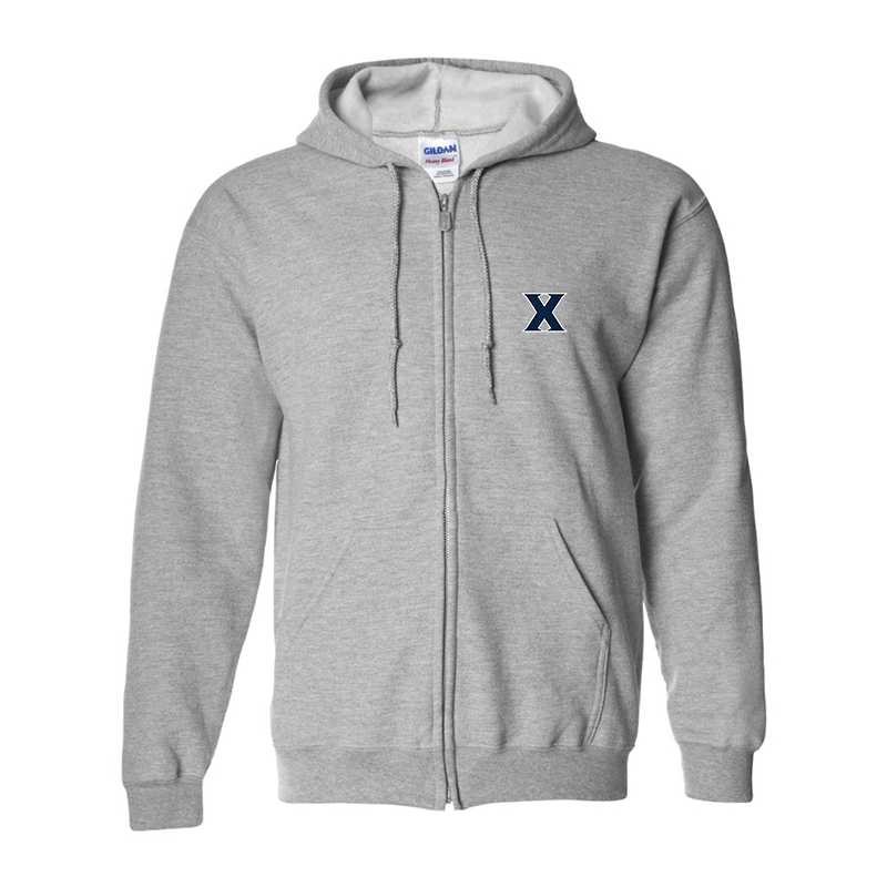 Men's Xavier Musketeers Gildan  Heavy Blend Full Zip Hooded Sweatshirt