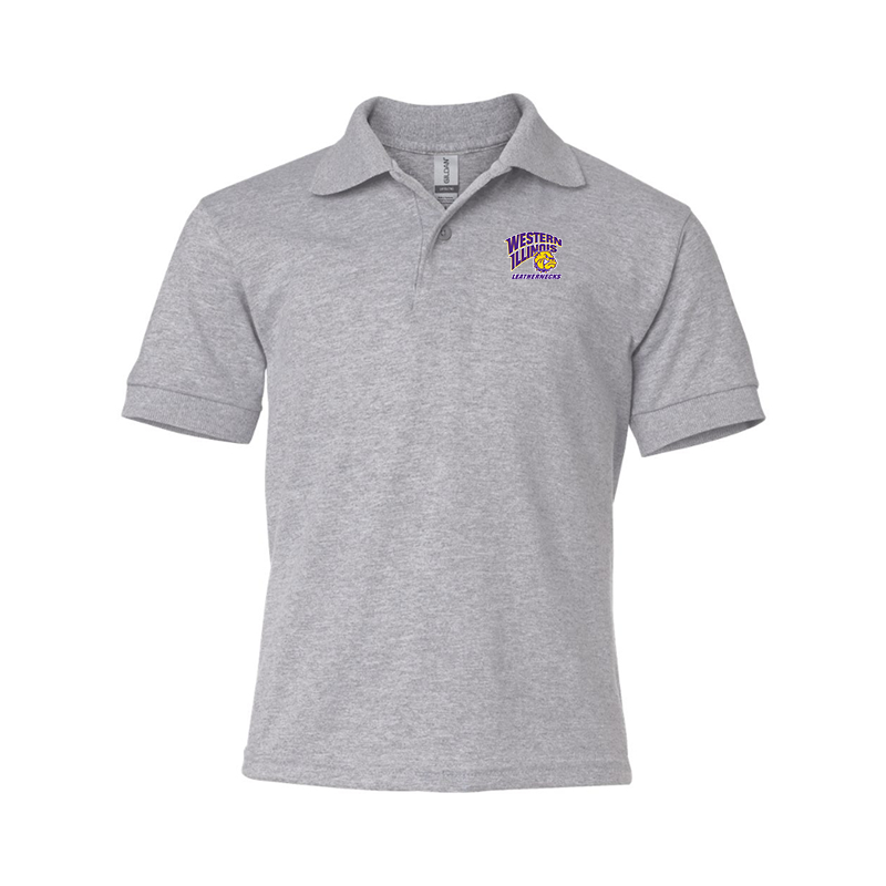 Youth Western Illinois Leathernecks Gildan Dry Blend Jersey Polo