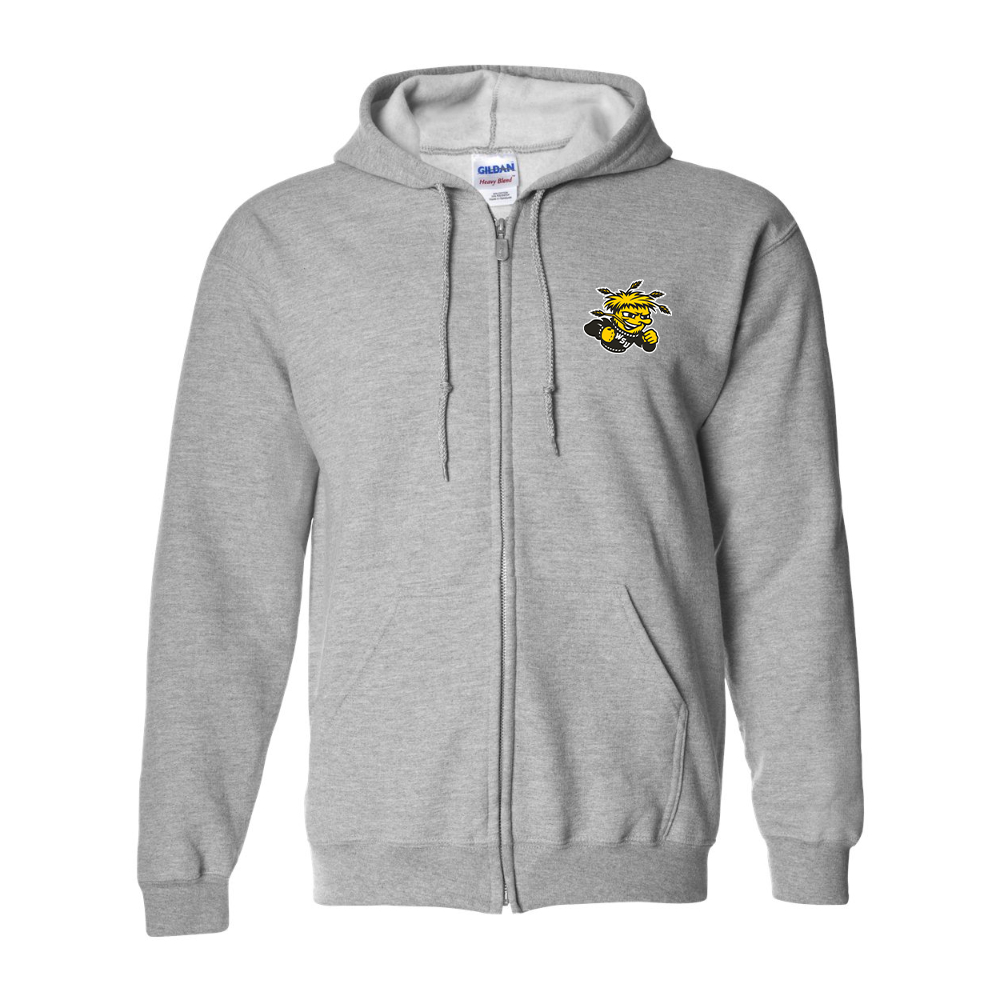 Men's Wichita State Shockers Gildan  Heavy Blend Full Zip Hooded Sweatshirt