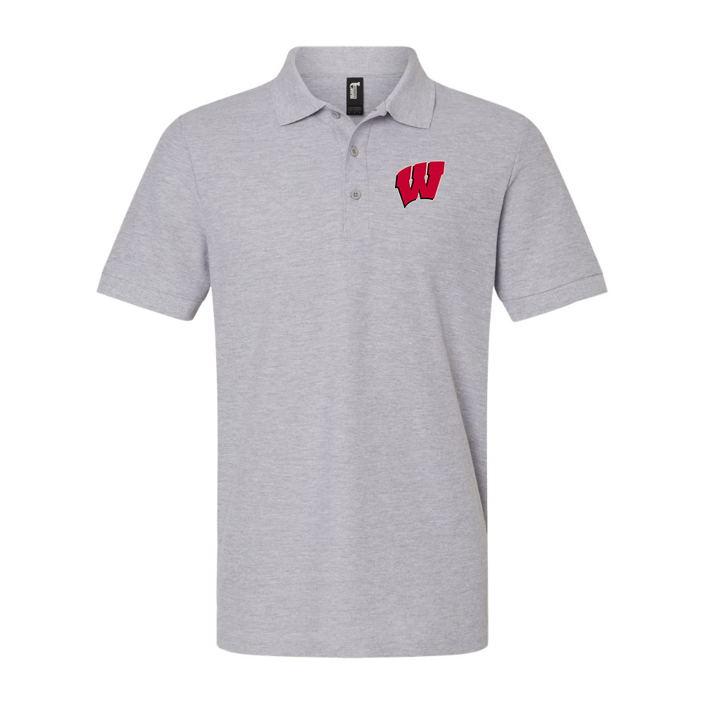 Men's Wisconsin Badgers Gildan Hammer Pique Polo
