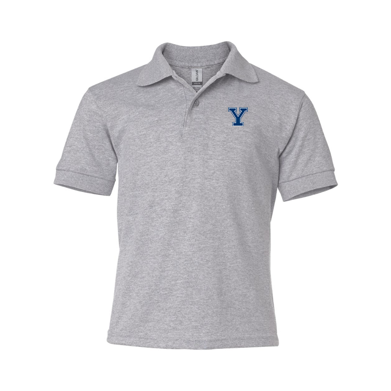 Youth Yale Bulldogs Gildan Dry Blend Jersey Polo