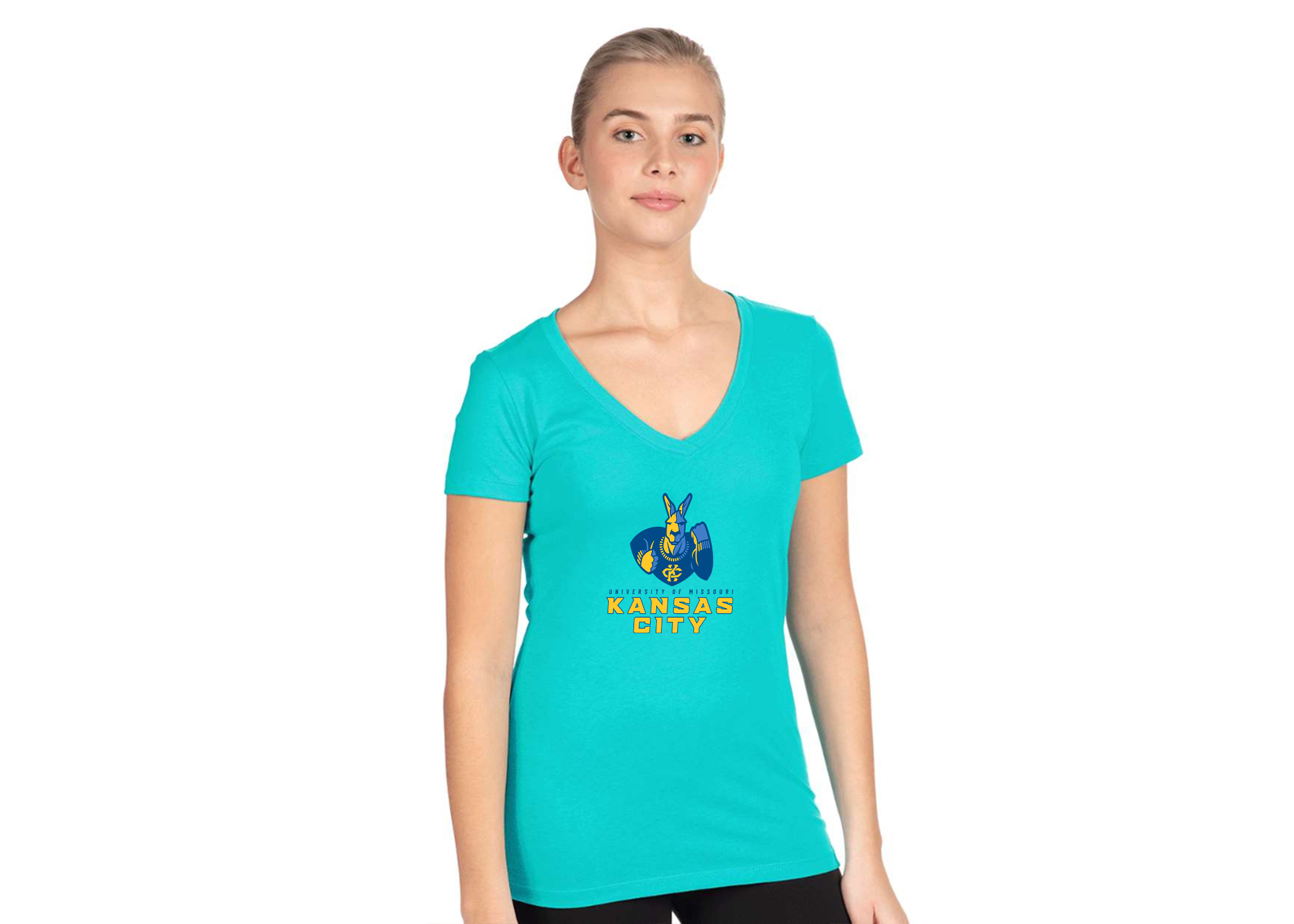 Women's UMKC Kangaroos Next Level V-Neck T-Shirt