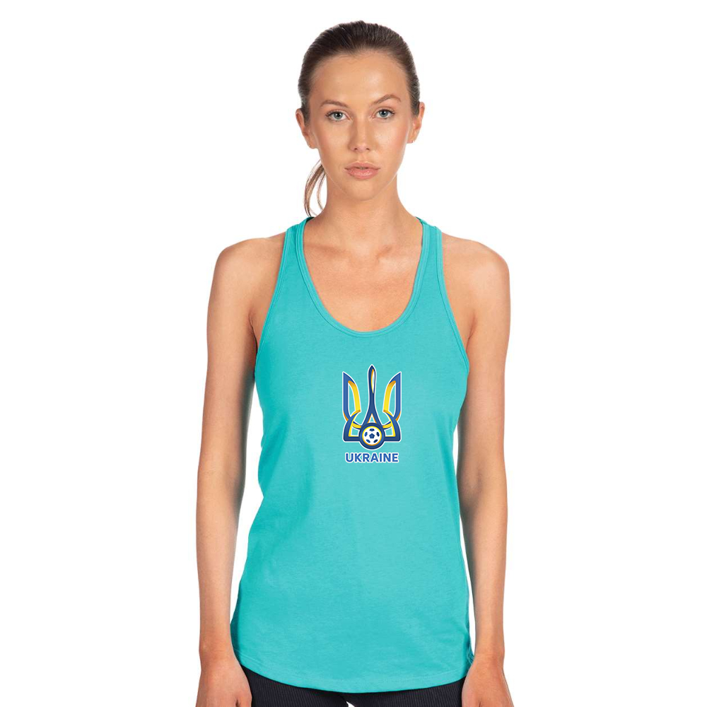 Women's Ukraine National Football Soccer Team Next Level Ideal Racerback Tank