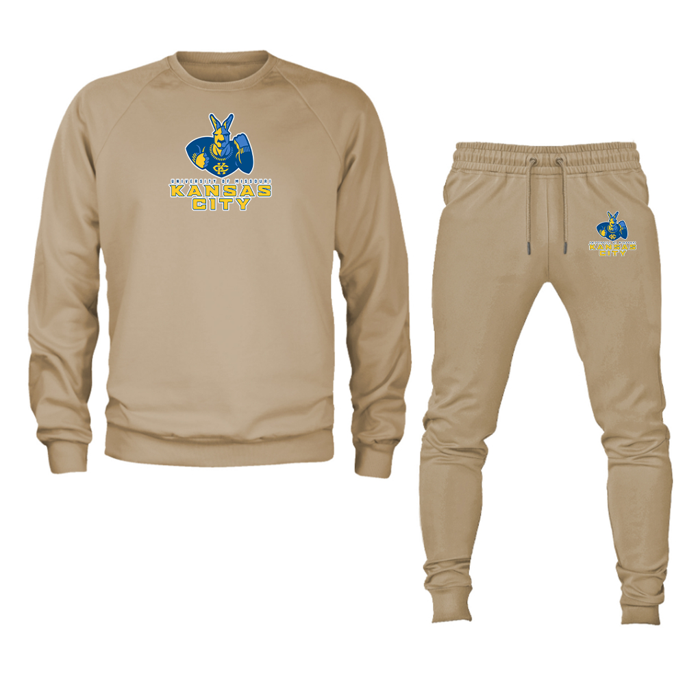 Men's UMKC Kangaroos Crewneck Sweatshirt Joggers Suit