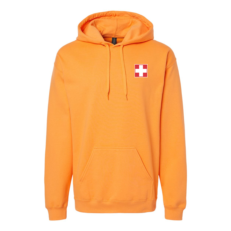 Men's  Switzerland National Football Soccer Team  Softstyle Midweight Hooded Sweatshirt