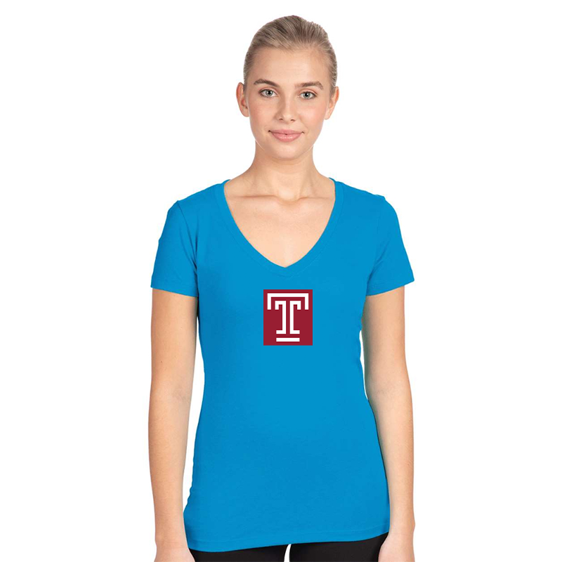 Women's Temple Owls  Next Level V-Neck T-Shirt