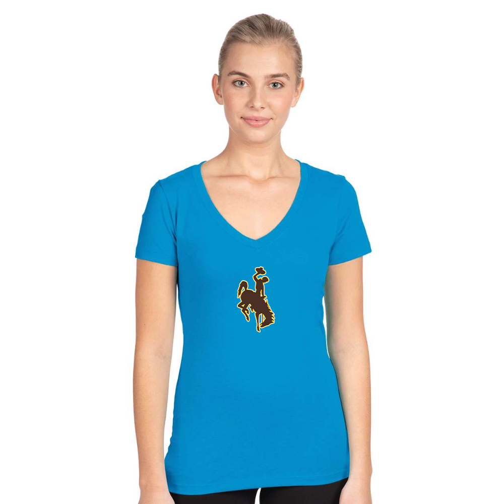 Women's Wyoming Cowboys Next Level V-Neck T-Shirt