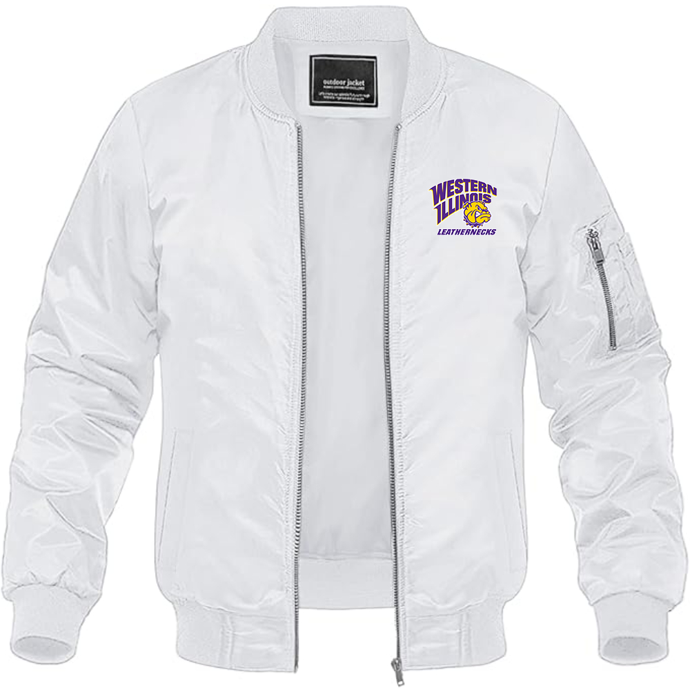 Men's Western Illinois Leathernecks Lightweight Bomber Jacket Windbreaker Softshell Varsity Jacket Coat