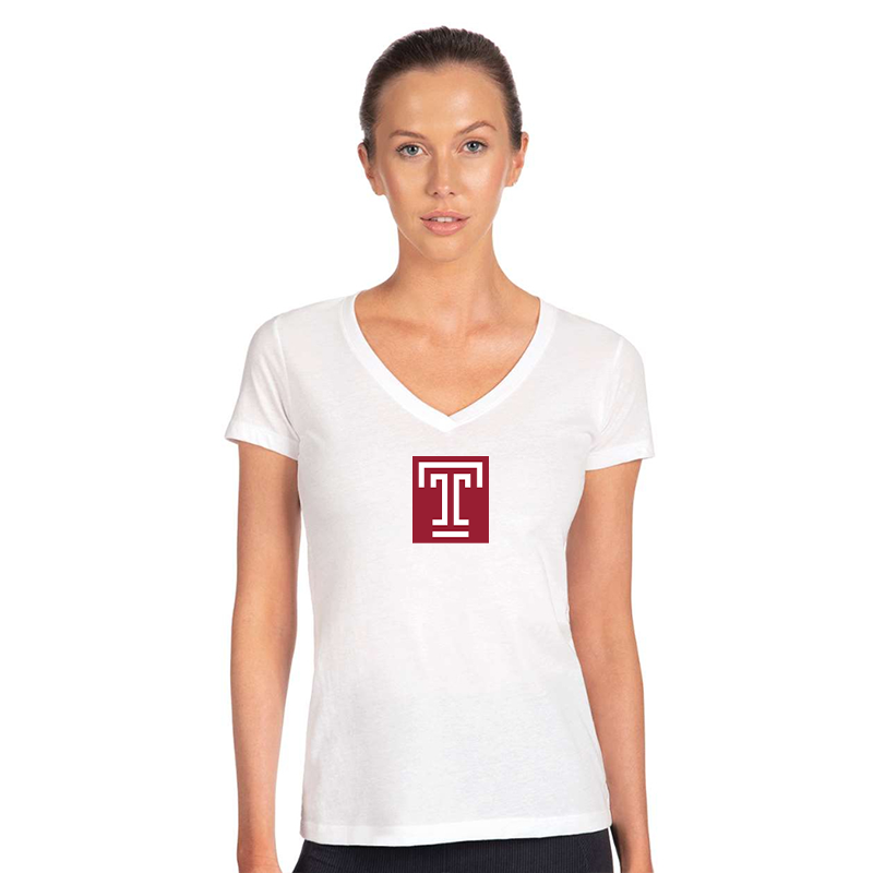 Women's Temple Owls  Next Level V-Neck T-Shirt