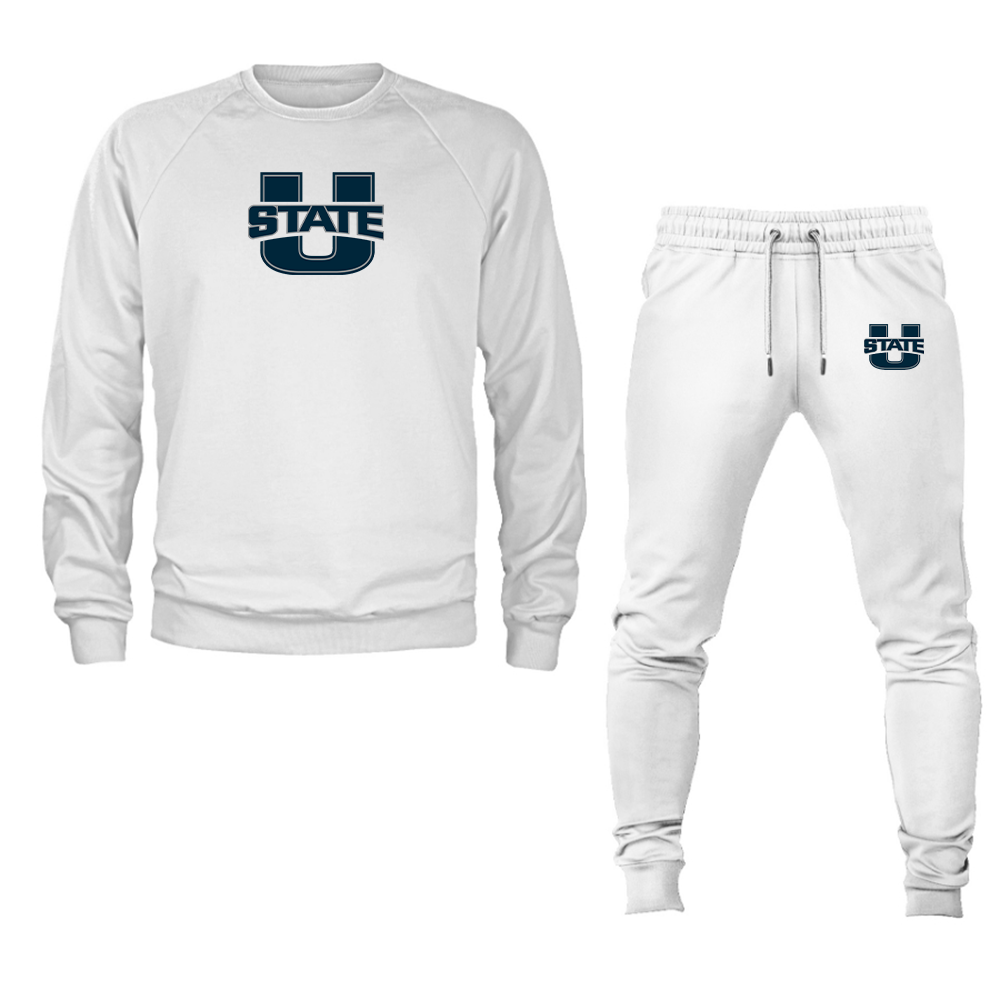 Men's Utah State Aggies Crewneck Sweatshirt Joggers Suit