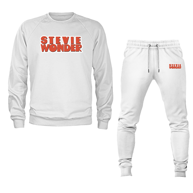 Men's Stevie-Wonder Crewneck Sweatshirt Joggers Suit
