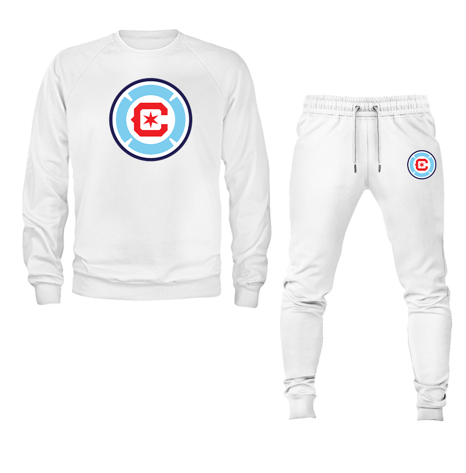 Men's Chicago fire Soccer Crewneck Sweatshirt Joggers Suit