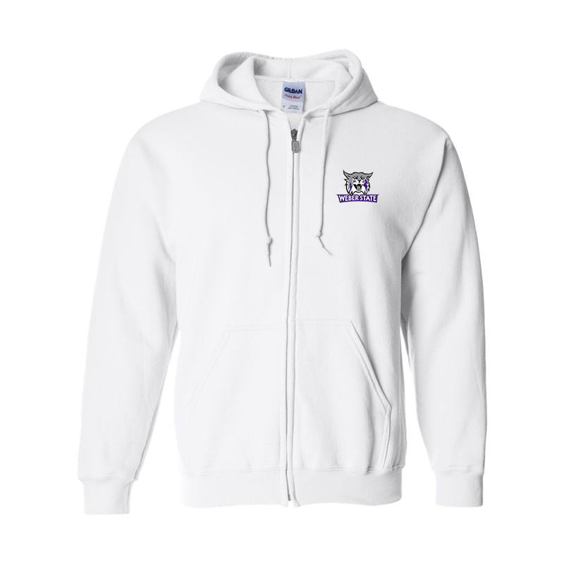 Men's Weber State Wildcats Gildan  Heavy Blend Full Zip Hooded Sweatshirt