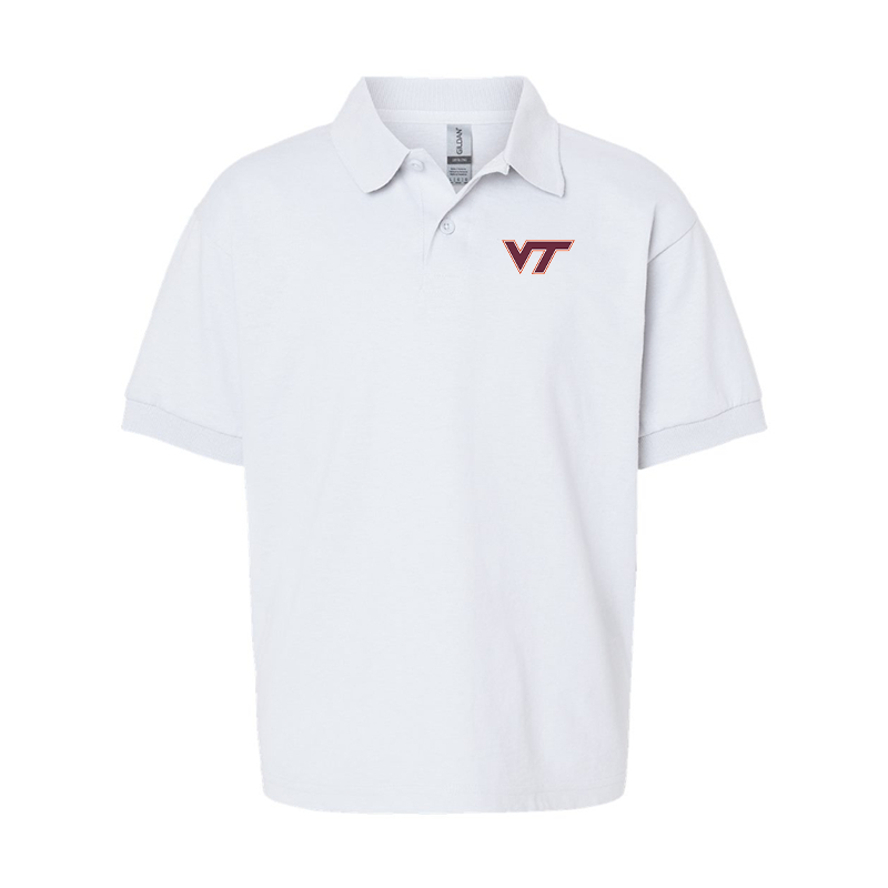 Youth Virginia Tech Hokies  Gildan Dry Blend Jersey Polo