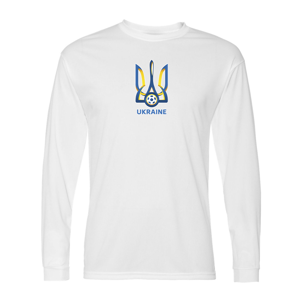 Men's Ukraine National Football Soccer Team Performance Long Sleeve T-Shirt