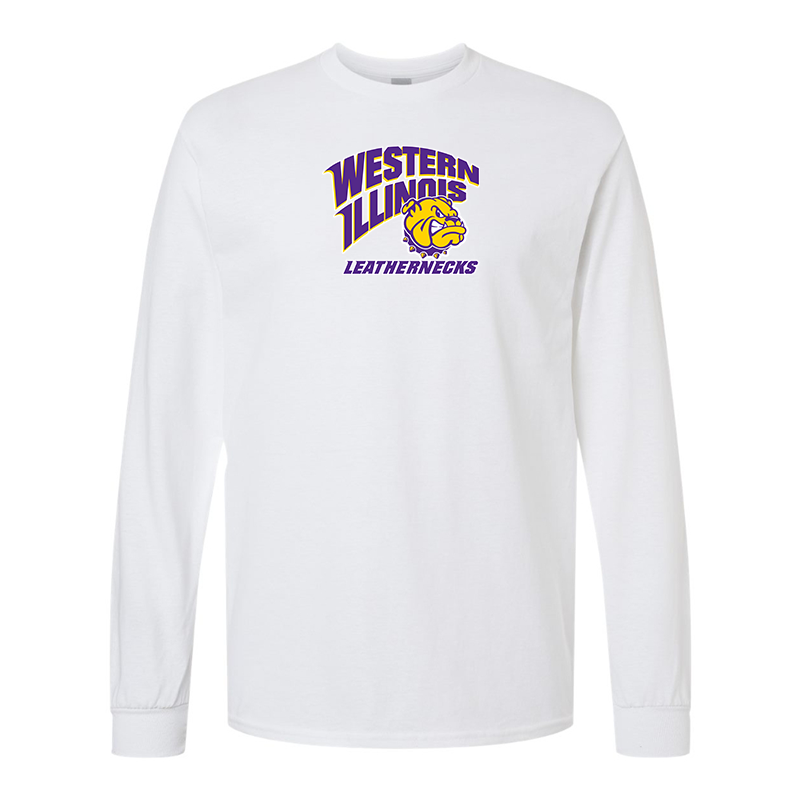 Men's Western Illinois Leathernecks Gildan Heavy Cotton Long Sleeve T-Shirt