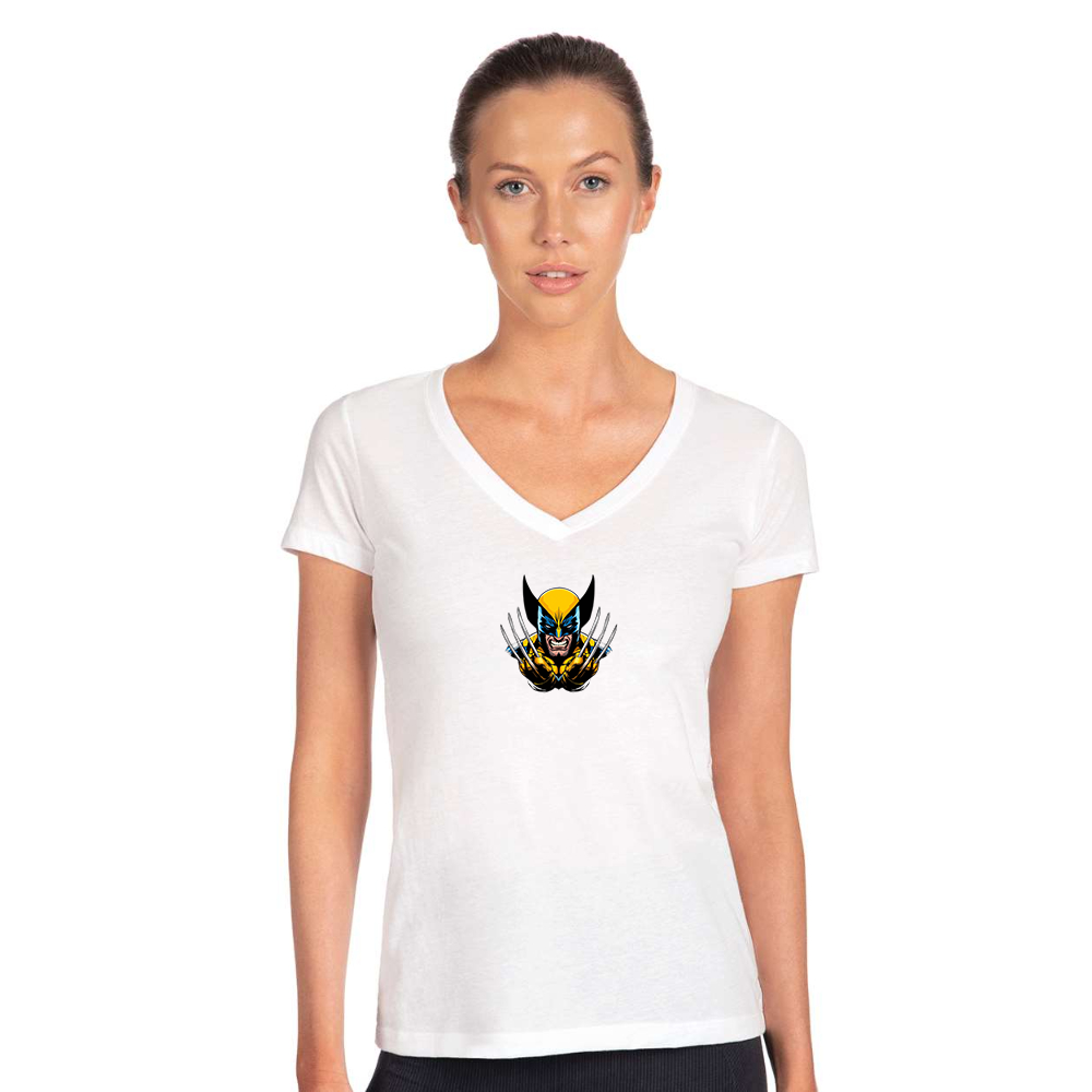Women's  Wolverine 2025 Art  Next Level V-Neck T-Shirt