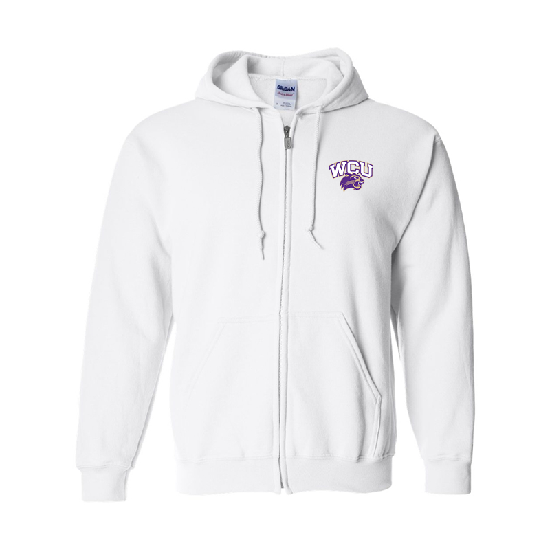 Men's Western Carolina Catamounts Gildan  Heavy Blend Full Zip Hooded Sweatshirt